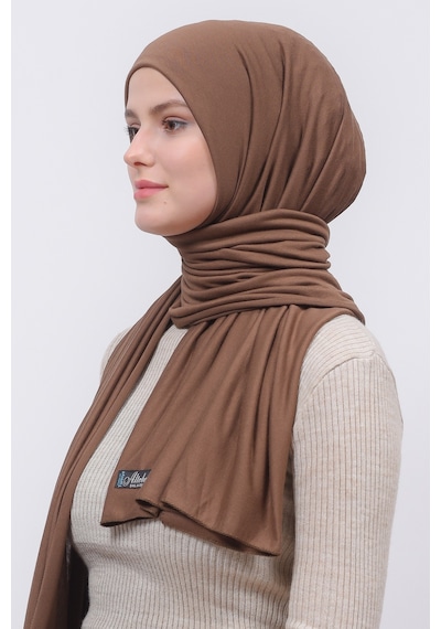 Altobeh Tesettür Kadın Düz Renk Penye Şal Hijab - Koyu Çikolata
