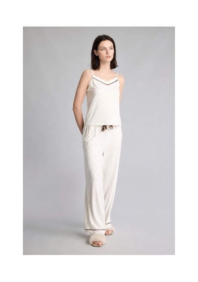 Defacto Regular Fıt Askılı 2li Softshell Ecru Pijama Takımı H4245ax26auer77 Ekru-er77