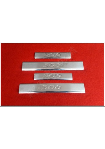 Markadan Peugeot 308 Krom Kapı Eşiği Baskı 2007-2013 4 Parça  Pasl