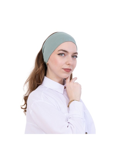 Modish Group Kadın Tesettür Bandana Penye Kaymaz Hazır Şal Eşarp Altı Bone Rahat Kullanım Açık Yeşil