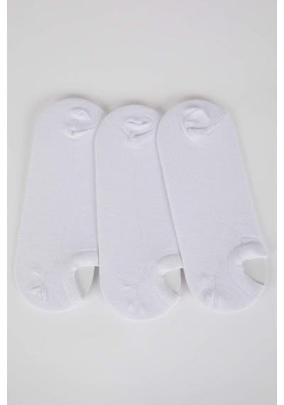 Defacto Erkek Pamuklu 3lü Sneaker Çorabı K4595aznswt1 Beyaz-wt1