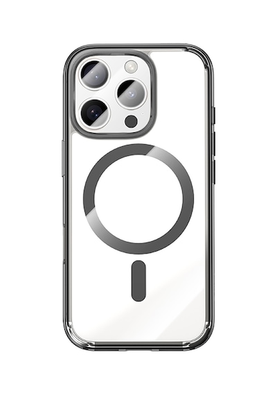 Apple Uyumlu iPhone 16 Pro Kılıf M safe Şarj Özellikli Airbagli Şeffaf Benks Lucentpro Serisi Kapak Gri