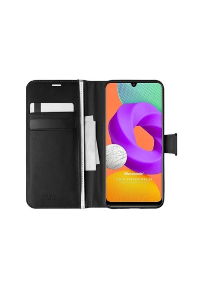 Samsung Galaxy M22 Ile Uyumlu Kılıf Delux Leather Wallet Siyah Col108234-siyah