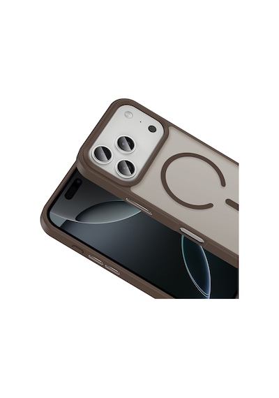 Apple Uyumlu iPhone 17 Pro Kılıf M-safe Şarj Özellikli Mat Arka Yüzey Sio Kılıf Desert Titanyum