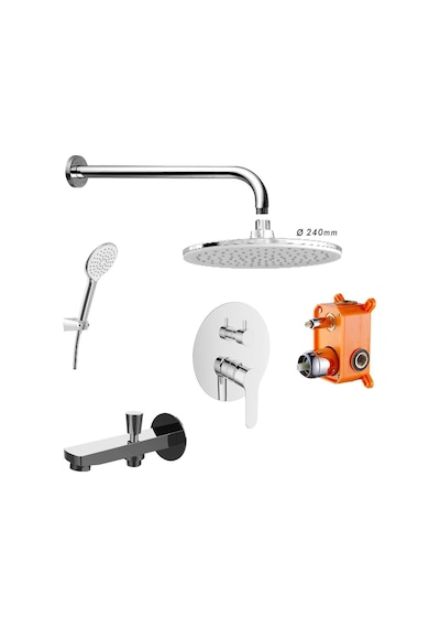 Bien 2F Round Water Flowbox Sistemleri Ankastre Banyo Bataryası Seti