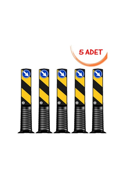 Orta Refüj Levhası Refüj Başı Dubası Plastik Esnek Refüj Başı Tabelası 75 Cm Evelux 100mm 5 Adet