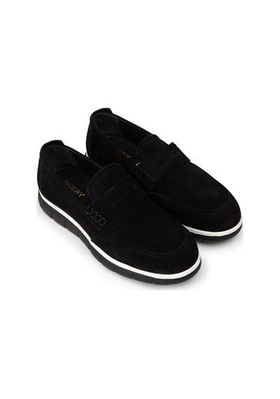 Deery Erkek Hakiki Süet Siyah Loafer Ayakkabı - 02045msyhe01