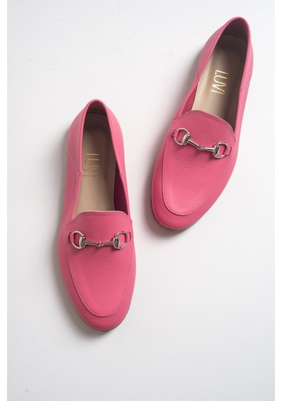 Luvishoes F03 Pembe Cilt Hakiki Deri Babet Pembe