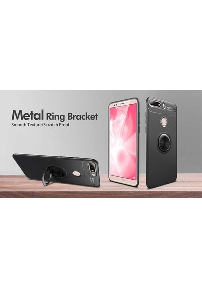 Huawei Y7 2018 Kilif Yüzüklü Magnetli Ravel Case 389753847