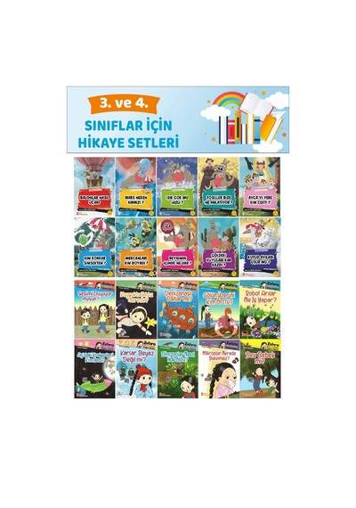 3 Ve 4.sınıflar İçin Okumayı Sevdiren 64 Sayfa 20 Li Bilim Öyküleri Hikaye Seti