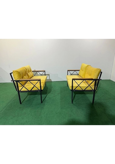 2+2balkon-bahçe-kafe-çay Seti-koltuk Takımı-oturma Grubu-ofis Koltuğu 2+2 Sarı
