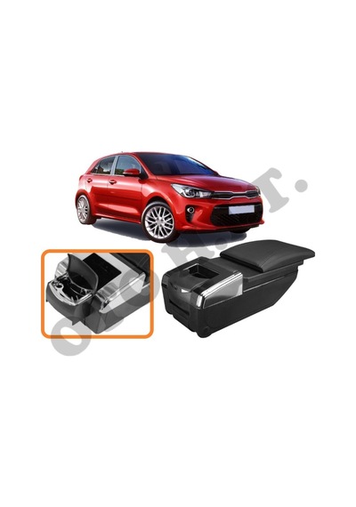 Kia Rio 17 Üzeri Uyumlu Bardaklıklı Lüks Kol Dayama Kolçak Siyah İthal.