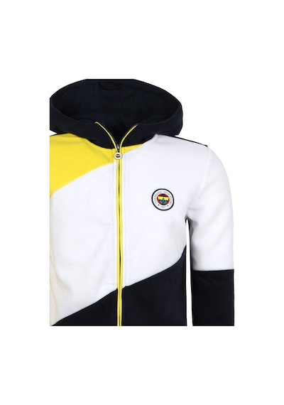 Fenerium Fenerbahçe Lisanslı Polar Sarı Lacivert Kapüşonlu Sweat Sarı - Lacivert