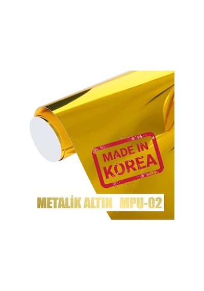 Metalik Altın Flex Pu Tekstil Transfer Folyosu - 51 Cm X 1 Metre Beyaz