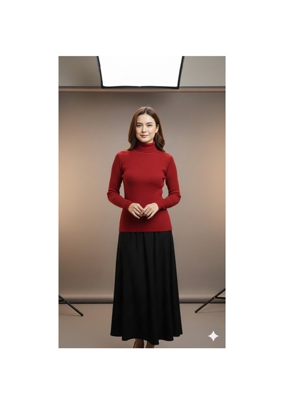 Sonbaharmoda Kadın Boğazlı Triko Badi Kazak Esnek Likralı, Yumuşak Dokulu, 100% Akrilik Kırmızı Sonbaharmoda Kadın Boğazlı Triko Badi Kazak Esnek Likralı, Yumuşak Dokulu, 100% Akrilik Kırmızı
