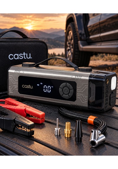 8'i 1 Arada Araç Takviye Cihazı 2000a 18.000 Mah Akü Takviye, Lastik Şişirme Kompresörü, Vakum Süpürgesi Ve Powerbank-15113