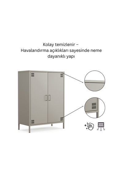 Metal Dolap 2 Kapılı 80,50 X 40 X 109,50 Cm Ral 7039 Acıbadem Antrasit Metal Dolap 2 Kapılı 80,50 X 40 X 109,50 Cm Ral 7039 Acıbadem Antrasit