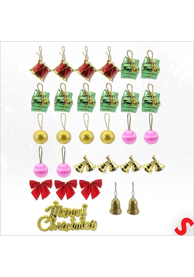 Yılbaşı Ağacı Lüks Süsleme Seti, 4,5cm X 30 Parça Diğer