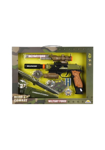 S00004308 Asker Silah Set Bıçak/silah Işık/ses 6pr