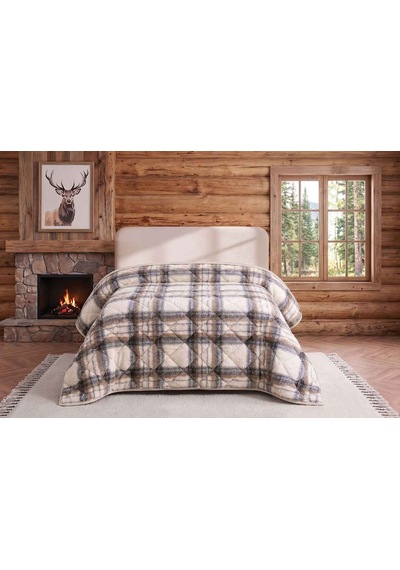 Merinos Loft Yorgan 195x215 Volante Gri