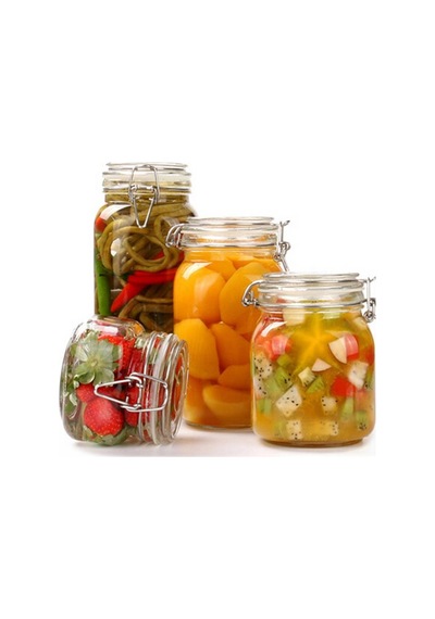 Korken Kare Kavanoz 2000 Ml Vakumlu Kilitli Cam Saklama Kavanozu Şeffaf