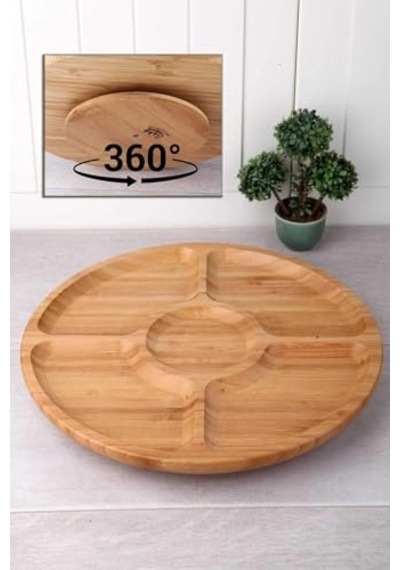 Deconox 360 Dönebilen Bambu Kahvaltı, 30cm Sunum Ve Çerezlik Tabağı 5 Bölmeli, Dönerli Bambu Sunum Tabağı Çok Renkli Deconox 360 Dönebilen Bambu Kahvaltı, 30cm Sunum Ve Çerezlik Tabağı 5 Bölmeli, Dönerli Bambu Sunum Tabağı Çok Renkli