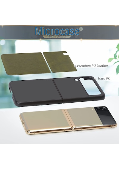 Galaxy Z Flip4 Için Deri Desenli Plastik Koruma Kilif-Al3148 561012575