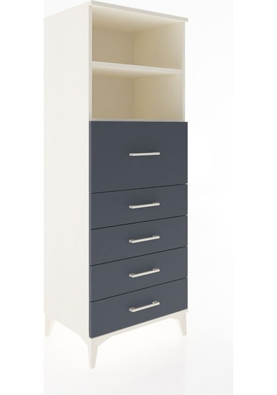 Hyperion Dolap 2 Raflı 5 Çekmeceli 60x44x163 Aytaşı-antrasit Aytaşı