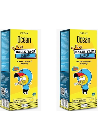 Ocean Kral Şakir Limon Aromalı Balık Yağı Şurubu 2 x 150 ML