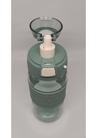 Shotay St-7202 600ml Tritan Yeşil Şeffaf Matara Taşıma Aparatlı Yeşil