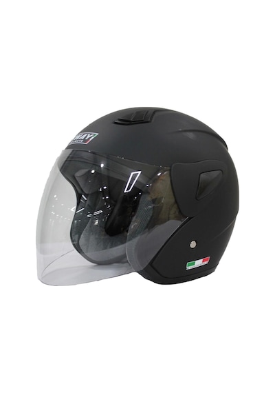 Sway SW-733 Şeffaf Camlı Açık Motosiklet Kaskı Mat Siyah