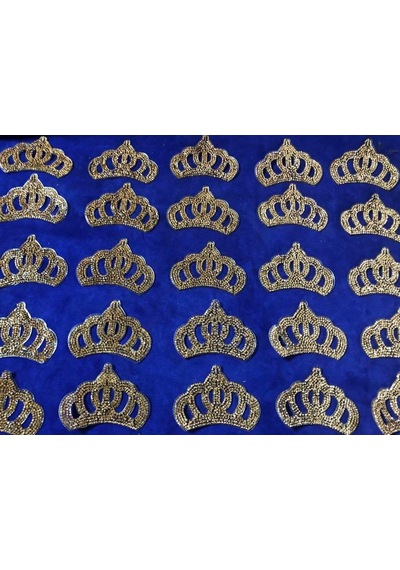 Kristal Sarı Taşlı Taç 8x5 Cm - Şapka Kıyafet Taşlı Aksesuar Altın