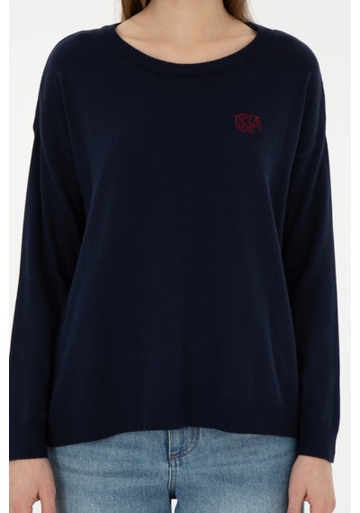 U.S. Polo Assn. Kadın Lacivert Bisiklet Yaka Kazak 50297132-VR033 U.S. Polo Assn. Kadın Lacivert Bisiklet Yaka Kazak 50297132-VR033