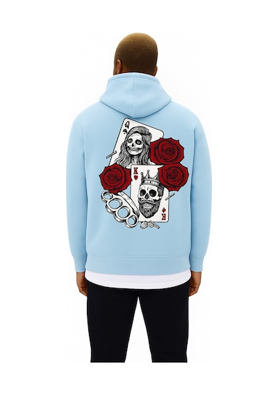 Benroma 3 İplik Penye Baskılı Over Size Unisex Sweat Bebe Mavisi