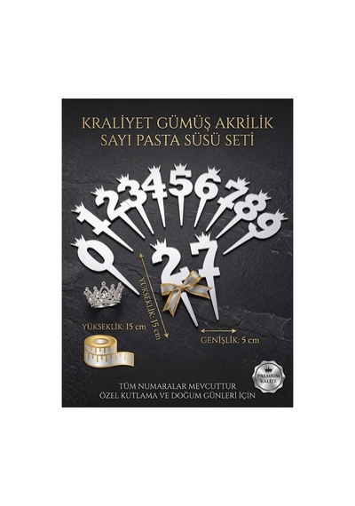 Gold-gümüş Renk Seçenekli Akrilik Rakam Pasta Süsü 0-9 Sayı Figürlü 15 Cm Yükseklik 5 Cm Genişlik Doğum Günü Pasta Dekoru