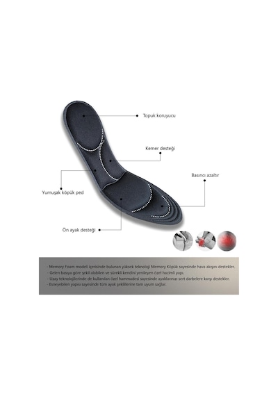 Active Team BC03 Memory Foam, Rahat, Darbe Emici Yumuşak İç Tabanlık