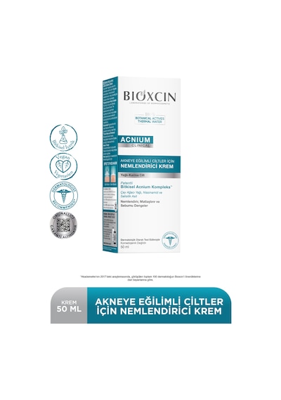 Bioxcin Acnium Sebum  Nemlendirci Krem 50 Ml - Salisilik Asit Çay Ağacı Yağı Niasinamid