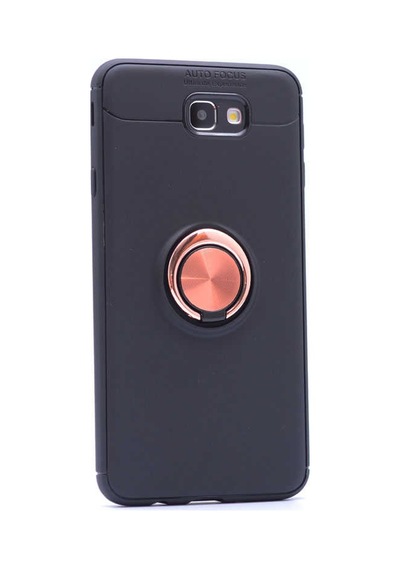 Galaxy J7 Prime Kılıf Zore Ravel Silikon Kapak Siyah-Mavi