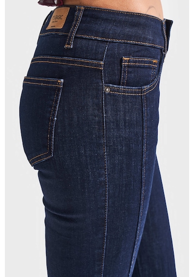 Itsbasic Kadın İndigo Renk 7w5-50 Swl Midrise Flare Fit Esnek Elastan Kumaş Orta Bel Denim Jean
