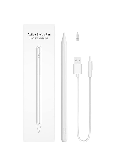Apple İpad 12.9 6.nesil Uyumlu Avuç İçi Algılamayan Eğimle Çizim Kalınlığı Değişen Stylus Kalem