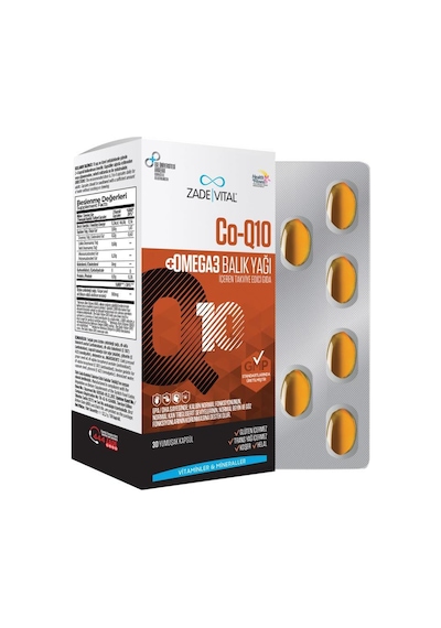 Zade Vital Co-Q10 & Omega 3 30   Kapsül