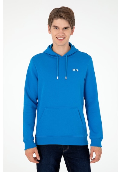 U.S. Polo Assn. Erkek Kapüşonlu Kobalt Mavi Basic Şardonlu Sweatshirt 50295176-VR077
