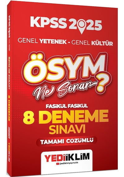 Yediiklim 2025 Kpss Gy Gk Ösym Ne Sorar Tamamı Çözümlü Fasikül Fasikül 8 Deneme Sınavı