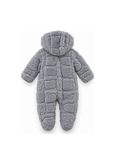 Kız Erkek Bebek Tavşan Ve Ayı Oyuncaklı Peluş Tulum Tlm0301 gri