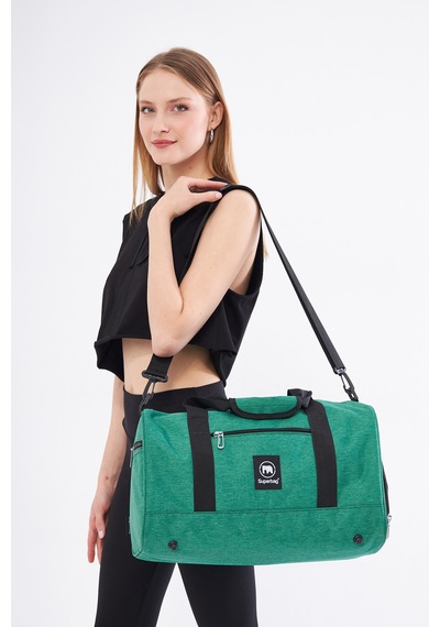 Superbag Seyahat Spor Çantası Yeşil Kadın Erkek Unisex Yeşil - Siyah