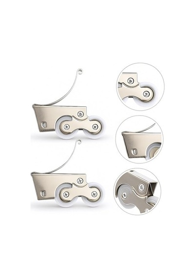 Ayrıntıshop Makrowin Sürgülü Ray Sistemi Metal Teker Mekanizması, Cam Balkon Gardırop Dolap İçin, 2'li