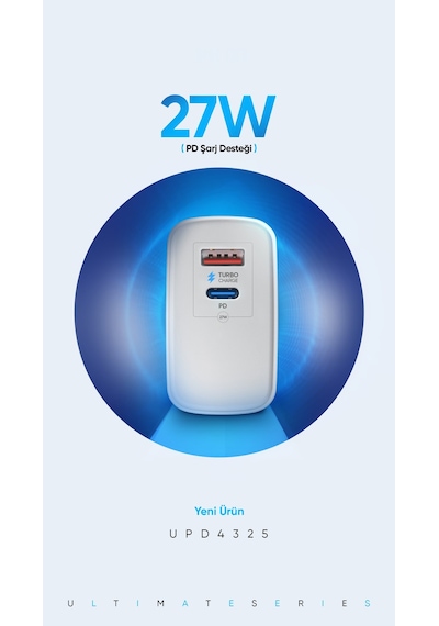 Zuidid 27W USB + Type-C 2 Portlu Hızlı Şarj Aleti Adaptörü