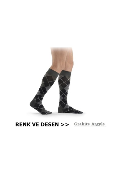Sigvaris Shades Socks Erkek Diz Altı Varis Çorabı, Renkli, Dese... Ten Rengi Standart S Kapalı Kısa