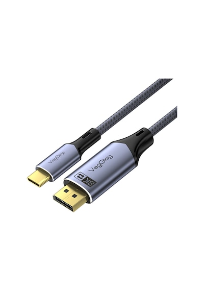 Veggieg Type-c To Dp Kablo 8k 60hz 4k 240hz Hdr Arc 48gbps Örgülü Çift Yönlü Görüntü Kablosu 1 Metre