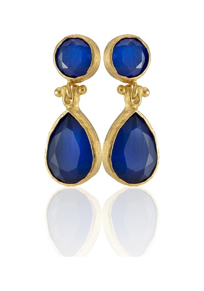 Kadir Jewellery 22 Ayar Altın Kaplama Vintage Küpe -el İşçiliği Ve Hipoalerjenik Küpe Parlement Mavisi 55981914